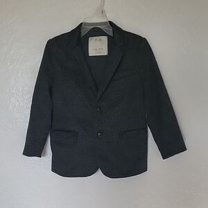 Kids Zara Tailor Vintage Dark Gray Herringbone Blazer